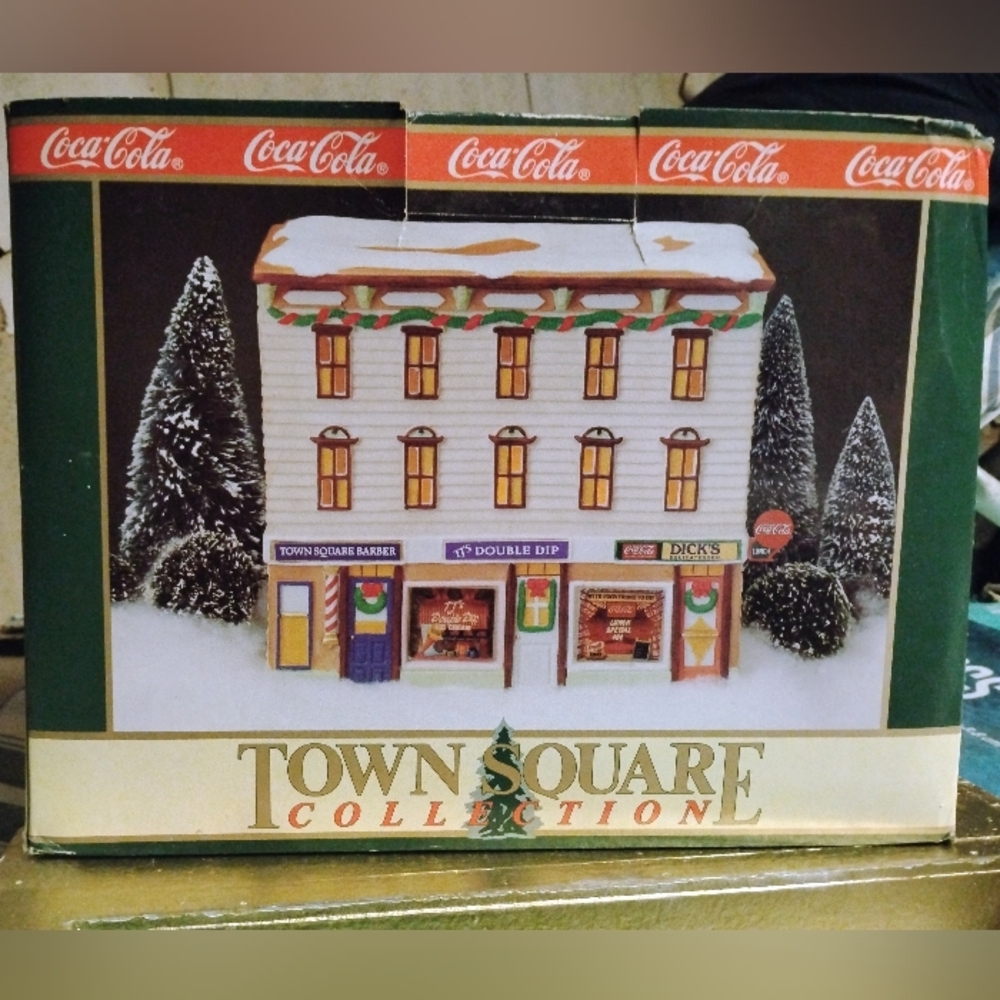 Vintage Coca Cola Town Square Collection Festive Building
